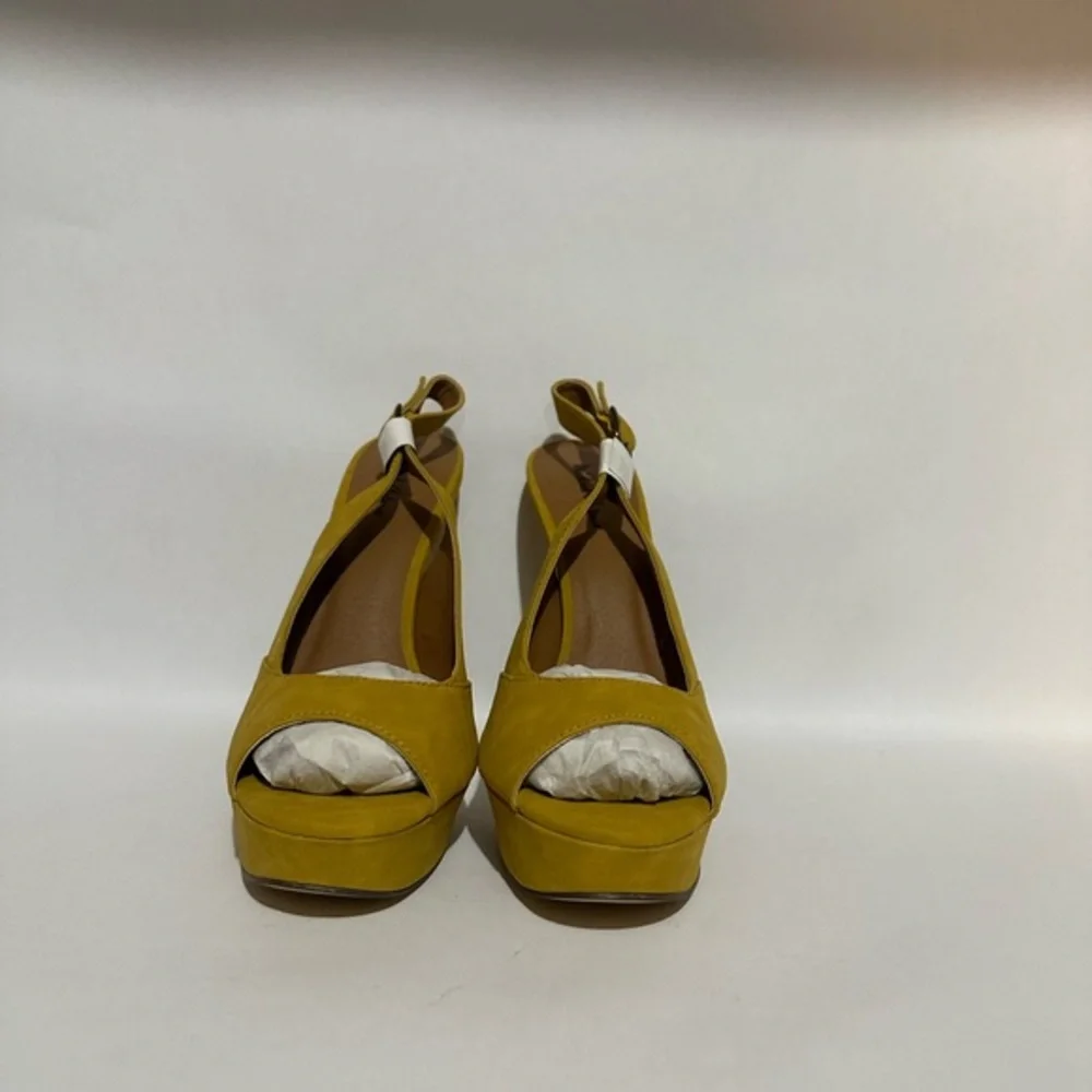 Michael Antonio Yellow Peep-Toe Women's Shoes